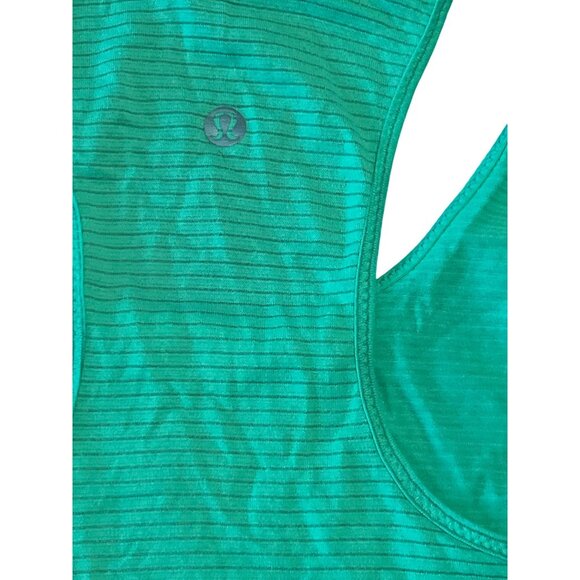 Lululemon Athletica Womens Racerback Tank Top Green Striped Size Small - Picture 5 of 5